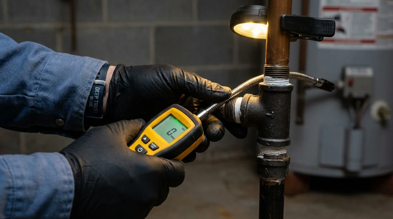 Gas leak detection with electronic sniffer by Johns Plumbing LLC in Fort Hancock