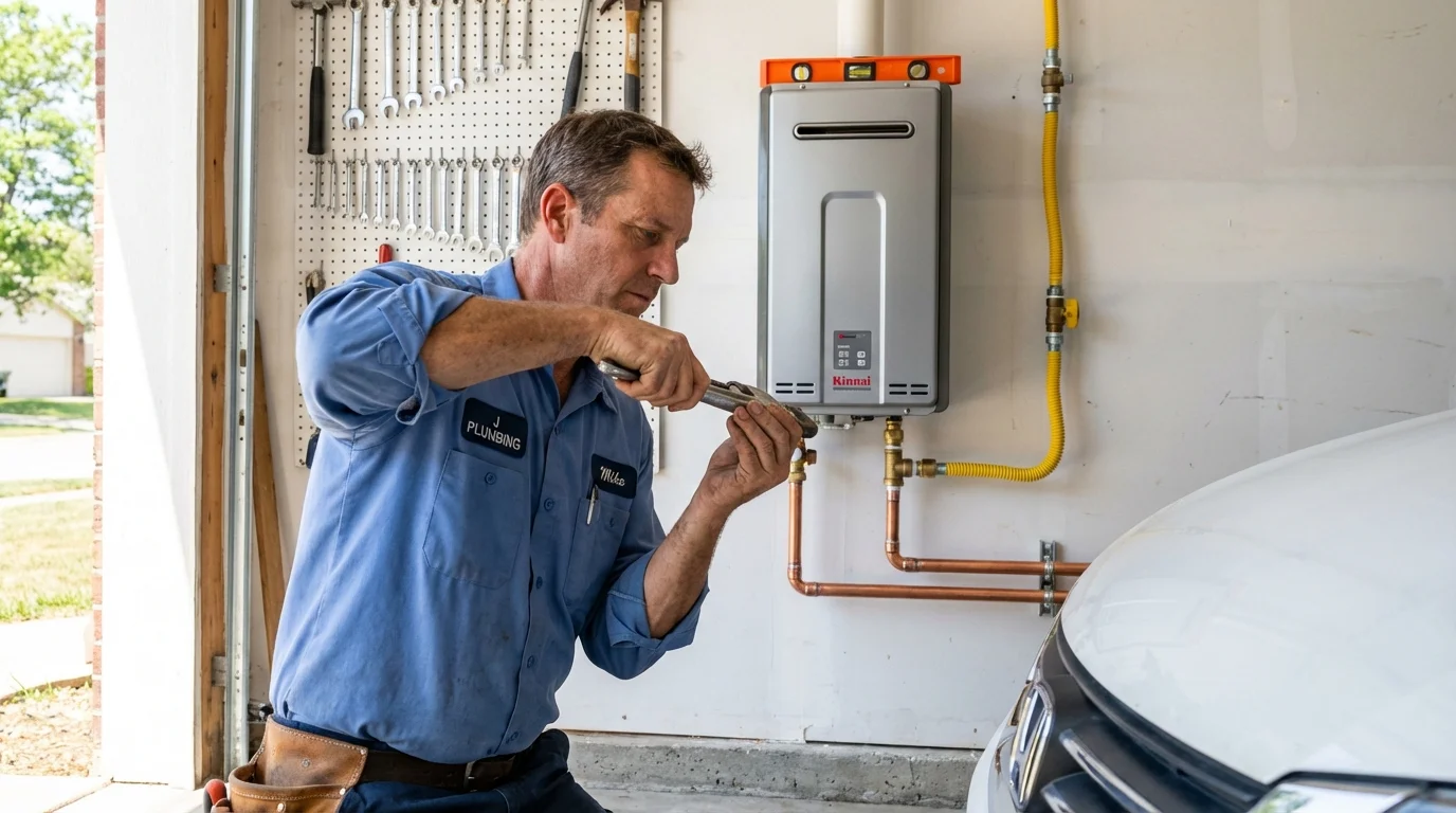 Tankless water heater installation by a Johns Plumbing LLC plumber in Fort Hancock